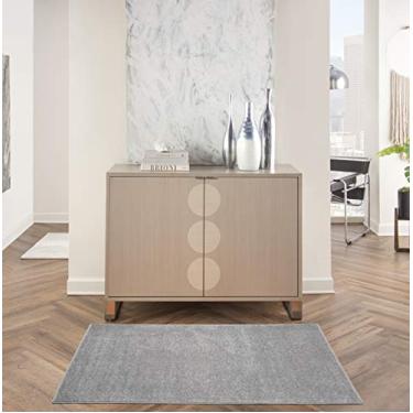 Imagem de Nourison Tapete Essentials para ambientes internos/externos, cinza prateado, 9,5 x 1,5 m, fácil limpeza, não cai, quarto, sala de estar, sala de jantar, quintal, deck, pátio (3 x 5)
