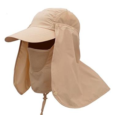 Imagem de Proteção UV Sun chapéu ao ar livre chapéu de sol masculino chapéu de pesca de pescador unisex,Khaki
