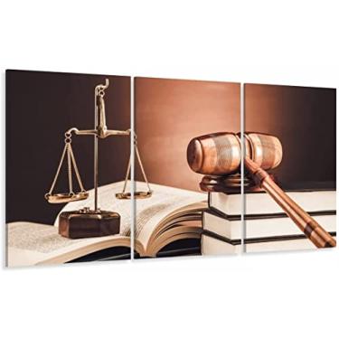 Imagem de Quadro Escritório Advocacia Direito Malhete Arte 3 peças