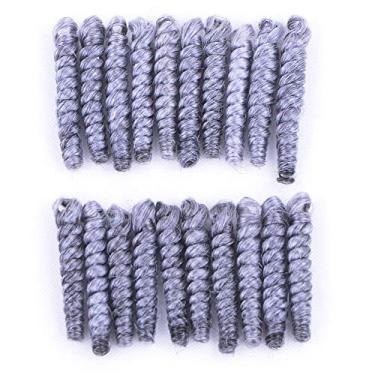 Imagem de Varinha sintética ondulada (25,4 cm) (30/70) g 20raots/pacote com 5 unidades/lote Toni dye Curl kenzie dye cacheado extensões de cabelo de crochê jamaicano retorcido retorcido jamaicano mulheres negras (cor cinza) (TONI 25,4 cm)