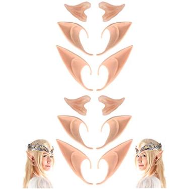 Imagem de Cosplay Fairy Pixie Elfo Orelhas – Vestido de festa, acessórios de fantasia para Halloween Natal (6 pares)
