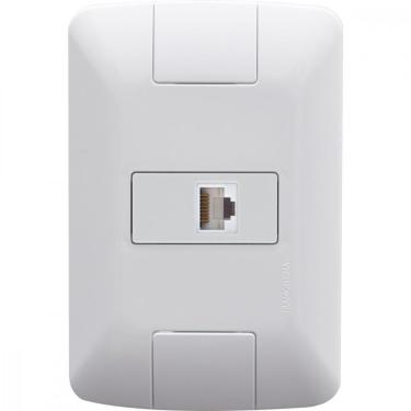 Imagem de Conj 4x2 1 Tomada Rj45 Cat. 6 Tramontina Aria Branco