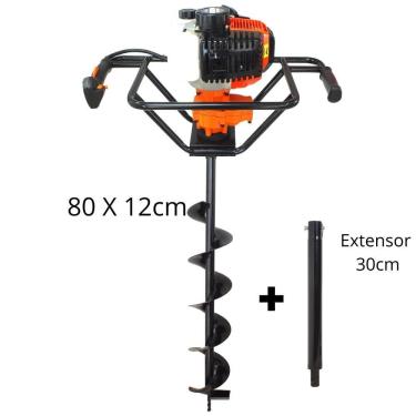 Imagem de Perfurador de Solo á Gasolina Para Silvicultura VPS520 Vulcan 2T 52cc 2,5hp Robusto e Econômico Acompanha Broca 80x12cm Com Pino Trava + Extensor 30cm