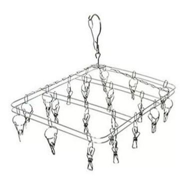 Imagem de Mini Varal De Calcinha Roupas Intimas 100% Inox 20 Clipes 