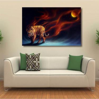 Imagem de Quadro decorativo Tigre Artístico - Tela em Tecido