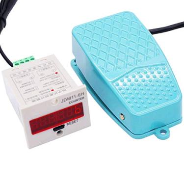 Imagem de Twidec 250V 10A Interruptor De Pedal Momentâneo Spdt Não Nc Pedal De Poder Pesado Com 2M Cabo + 6 Dígitos 0-999999 Contador De Acumulação Eletrônico 100V-240Vac Conduziu