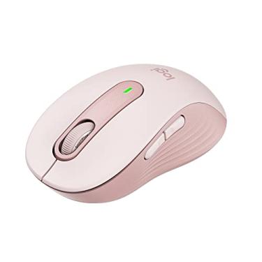 Imagem de Mouse Sem Fio Logitech Signature M650 com Design de Tamanho Compacto, Clique Silencioso, Botões Laterais Personalizáveis, Conexão USB e Bluetooth - Rose