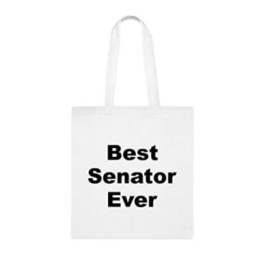 Imagem de Bolsa tote Senator, Best Senator Ever Tote bag, Senator Presente, Presente para Senador, Bolsa de ombro Senador, Bolsas Senador reutilizáveis, Ideia de de Natal, Branco