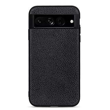 Imagem de For Google Pixel 7 Pro Accurate Hole Litchi Texture Genuine Leather Phone Case
