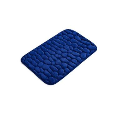 Imagem de Tapete Para Banheiro  Formato Pedrinha Azul Marinho - Loani