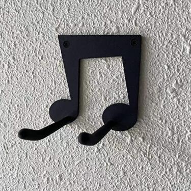 Imagem de FKKA Cabides de guitarra de aço para parede, ukulele, preto, suporte de parede de instrumento musical moderno