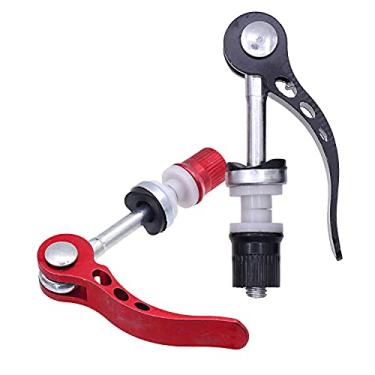 Imagem de EDOBLUE Pacote com 2 pinos de liga de bicicleta pino de liberação rápida braçadeira de assento de bicicleta braçadeira de tubo parafusos de travamento para mountain bike e bicicleta de estrada, vermelho e preto