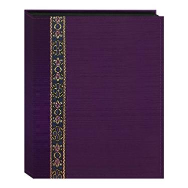 Imagem de Capa de fita de tecido, álbum de fotos, 100 bolsos, comporta fotos de 10 x 15 cm, roxo