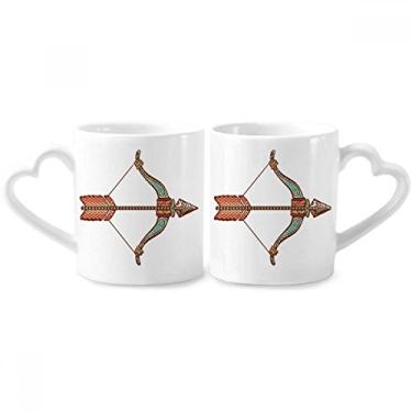 Imagem de Conjunto de canecas de porcelana para casais, símbolo do zodíaco, constelação de sagitário, constelação do zodíaco, coração