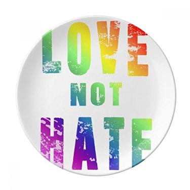 Imagem de Prato decorativo LGBT com bandeira lésbica gay de arco-íris, prato decorativo de porcelana