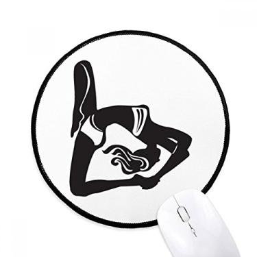 Imagem de DIYthinker Yoga Girl Stretch Keep Healthy Sports Mouse Pad Desktop Office Tapete Redondo para Computador