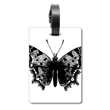Imagem de Etiqueta de bagagem preta para amostras de borboleta, cartão de viagem, etiqueta para pendurar, Multicolorido.