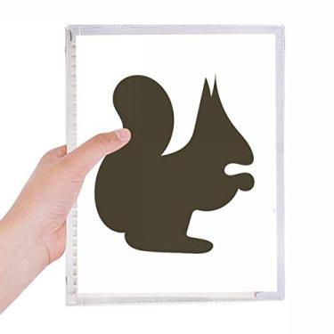 Imagem de Caderno de retrato de animal de esquilo preto diário de folhas soltas recarregável, artigos de papelaria