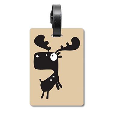 Imagem de Etiqueta de bagagem de animal de cervo de desenho animado, etiqueta de bagagem para pendurar, Multicolorido.