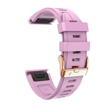 Imagem de GANYUU Pulseira de silicone oficial 20mm pulseira de pulso para Garmin Fenix 7S 5S 6SPro Instinct 2 pulseira de relógio inteligente pulseira de cinto QuickFit (cor: rosa claro, tamanho: 20mm Fenix 6S)