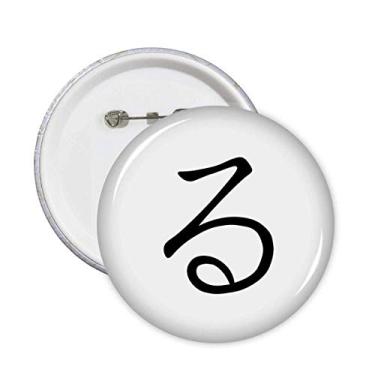 Imagem de Emblema de personagem japonês Hiragana RU pinos crachá botão decoração acessório 5 peças