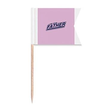 Imagem de Father Entry Identifies Belong Bandeiras de palito de dente, marcação de rotulagem para bolo de festa, prato de queijo