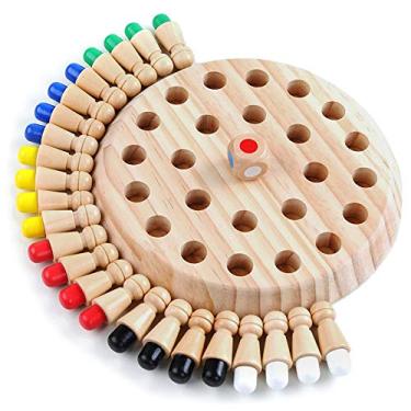Imagem de Henniu Xadrez da Memória - Brinquedo Inteligente para Crianças, Colorido, De Madeira, Jogo De Matchstick, Desenvolvendo Habilidades Intelectuais para Família