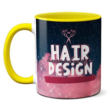 Imagem de Caneca Hair Designe A Vida Não É Perfeita O Cabelo Pode Ser (Amarela)