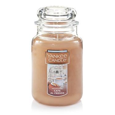 Imagem de Yankee Candle Vela de pavio único perfumada de café al Fresco, frasco grande clássico de 650 ml, mais de 110 horas de tempo de queima
