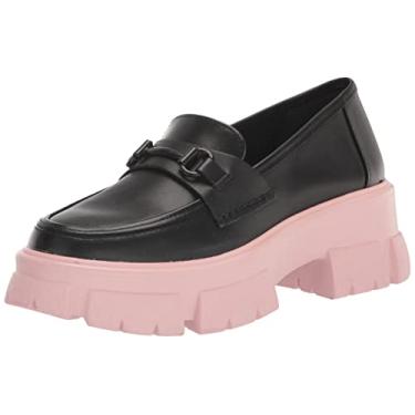 Imagem de Steve Madden Mocassim feminino Trifecta, Preto/rosa, 8.5