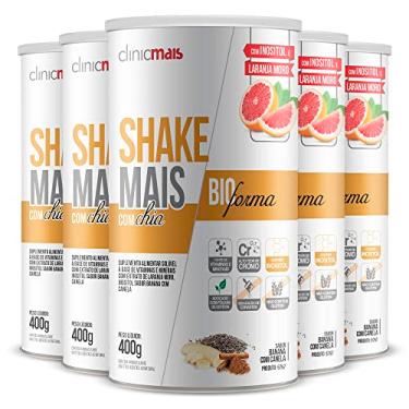 Imagem de Kit 5 Shake Bioforma com Chia Clinic Mais Banana com Canela 400g