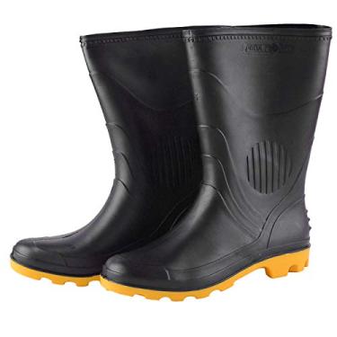 Imagem de Bota de PVC Preta Com Amarela N39 340 Pega Forte Grendene