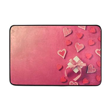 Imagem de My Daily Gift Box Hearts Capacho para o Dia dos Namorados 40 x 60 cm, sala de estar, quarto, cozinha, banheiro, tapete impresso em espuma leve