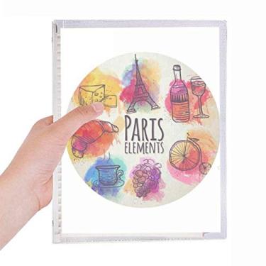 Imagem de Caderno colorido Life França Torre Eiffel Paris Folhas soltas Diário Recarregável Papelaria
