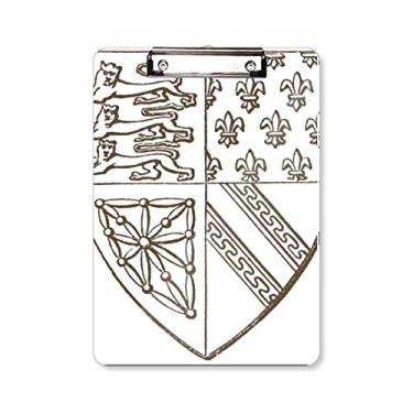 Imagem de Quadro de prancheta com estampa de leão e arte barroca preta e branca A4