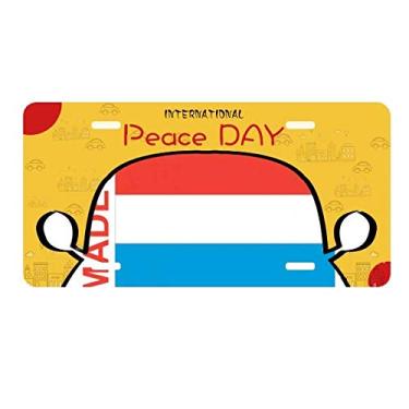 Imagem de DIYthinker Placa de carro Made in Luxemburgo Country Love para decoração de carro