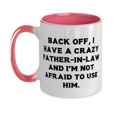 Imagem de Caneca Epic Sogro Dois Tons 325 ml, Back Off, I Have A Crazy Father-In-Law And I., For Dad, Gift From Son, Cup For Son, Cup For Song