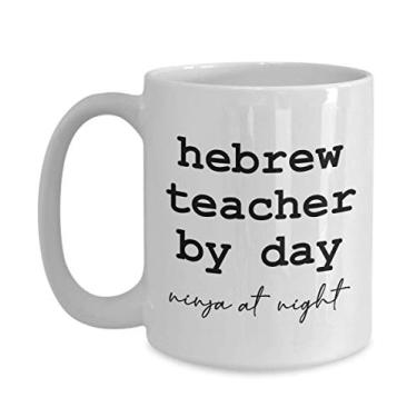 Imagem de Caneca de professor de hebraico - Presentes de professor de hebraico - Caneca de café de 445 ml