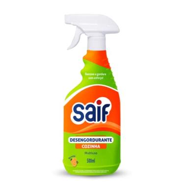Imagem de Limpador Desengordurante Multiuso Cozinha Com Gatilho Saif 500Ml, Higienizador Removedor De Gordura Cozinha Spray, Verde, Remove A Gordura Sem Esforço, Facilitando Sua Vida, Maximizando Toda Limpeza