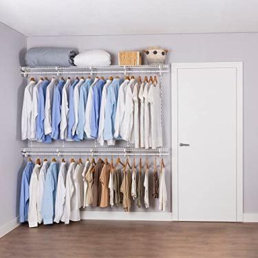 Imagem de Armário aramado kit 42 - Cabideiro para closet ou quarto grande Branco com Branco