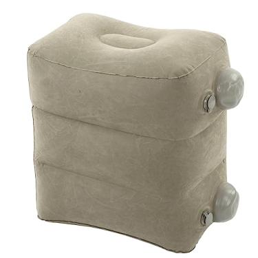 Imagem de Almofada de Descanso para Os Pés de Viagem, PVC Reunindo Válvulas de Ar Duplas Confortáveis ​​apoio para Os Pés Inflável para Adultos para Home Office (Cinza escuro)