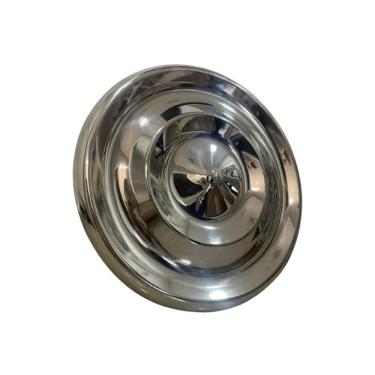 Imagem de Fruteira Em Inox Bandeja Redonda Travessa Grande 50cm Allene