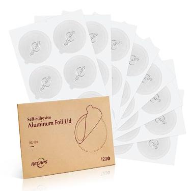 Imagem de RECAPS Alumínio Espresso Tampas Vedantes Filtros Reutilizáveis Somente Compatível com Nespresso Original Line Small Pods (Tampas 120 Pcs Apenas) 37mm de Diâmetro