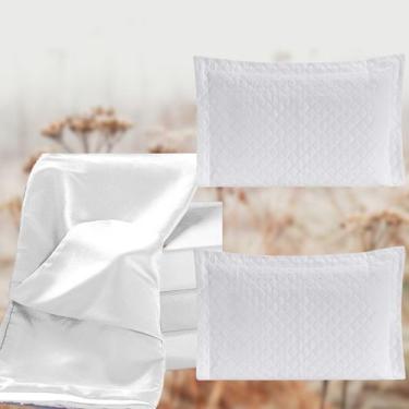Imagem de Kit De Fronha Travesseiro Corpo E Porta Travesseiro 3 Peças Branco - P