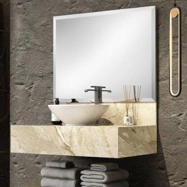 Imagem de Bancada em Porcelanato para Banheiro 80cm Max para Cuba de Apoio