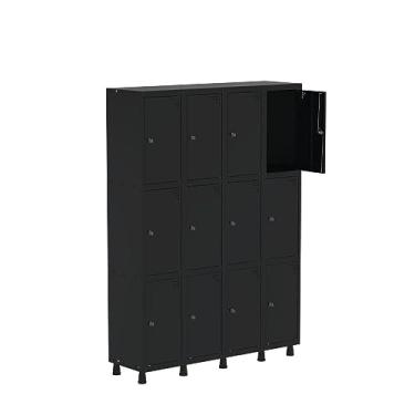 Imagem de Armario Roupeiro 12 Portas Aço Grp 504/12 Preto