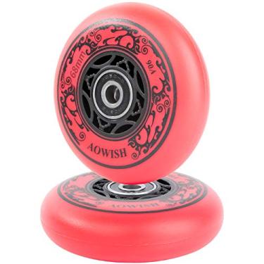 Imagem de Roda de reposição para mini rodízios Ripster 68 mm Ripster 90A Ripstick DLX Mini Roda de reposição com rolamentos ABEC-9 (Vermelho)