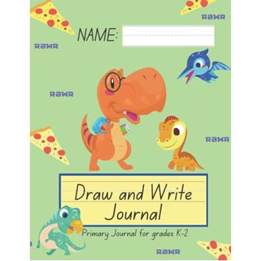 Imagem de Draw and Write Journal for Kids: Grades K-2 DINOSAURS: Primary Composition Notebook: School Notebook with Half Page Lined Paper and Drawing Space Composition Book