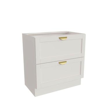 Imagem de Balcão 2 Gavetões 80cm sem Tampo Arizona Cabecasa Madeiramadeira Branco