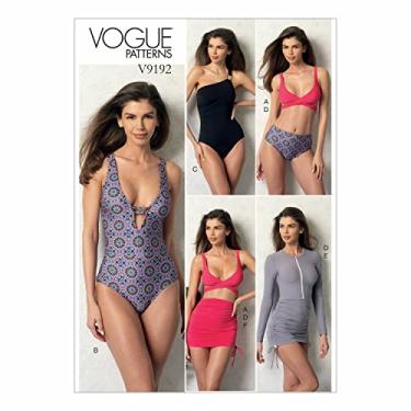Imagem de Vogue Patterns Biquíni casual Misses' Wrap-Top, maiôs de uma peça e saída de praia tamanho A5 (6-8-10-12-14) verde